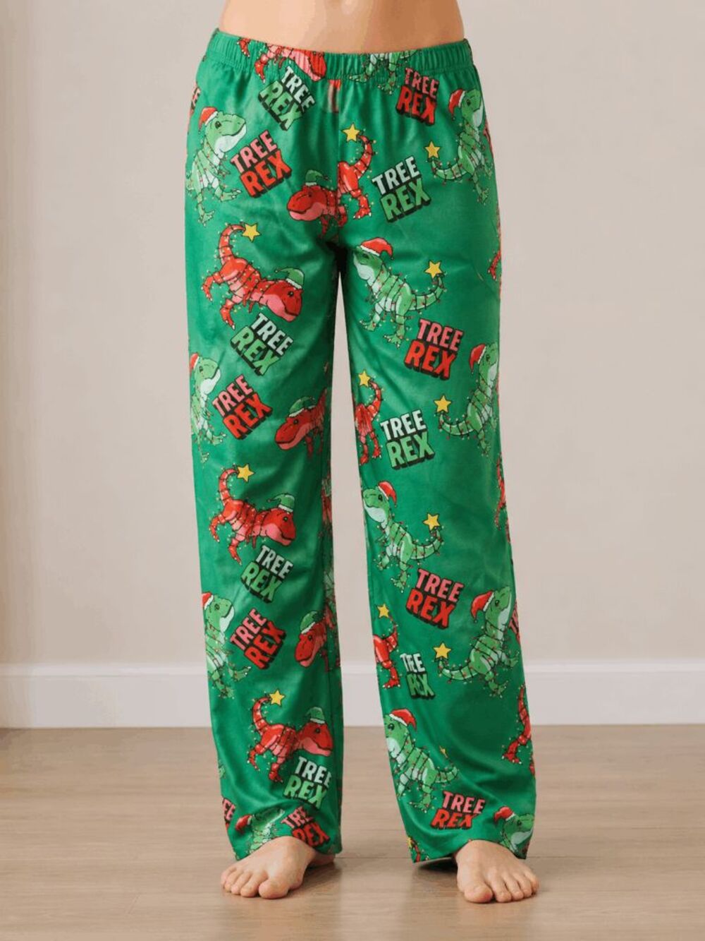 Brooklyn Cloth Youth Boys Christmas Pajama Pants Size 14/16 “Tree Rex”